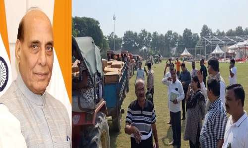 राजनाथ सिंह की प्रेरणा से तीसरे दिन भी जारी रहा राहत अभियान, अक्षय पात्र ने 15 स्थानो पर ट्रैक्टर-ट्रॉलियों से बाटी राहत सामग्री