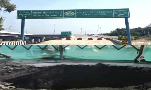 नवनिर्मित ग्रीन कॉरिडोर पर गड्ढे की खबर का  LDA ने किया खंडन